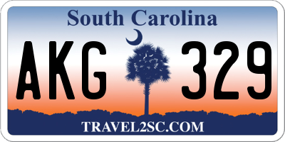 SC license plate AKG329