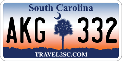 SC license plate AKG332