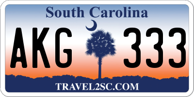 SC license plate AKG333