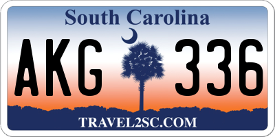 SC license plate AKG336