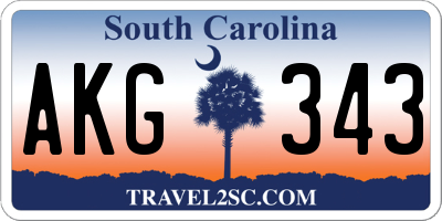 SC license plate AKG343