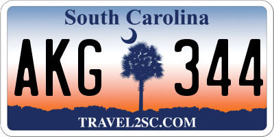 SC license plate AKG344