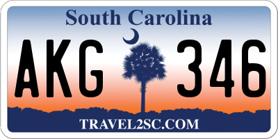 SC license plate AKG346