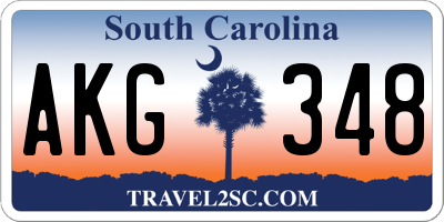 SC license plate AKG348