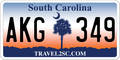 SC license plate AKG349