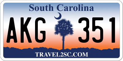 SC license plate AKG351