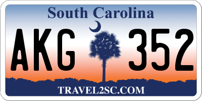 SC license plate AKG352