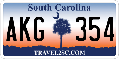 SC license plate AKG354