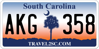 SC license plate AKG358