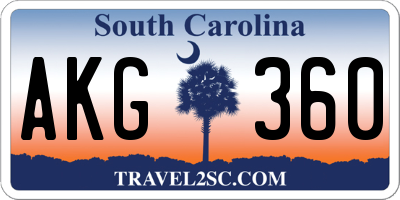 SC license plate AKG360