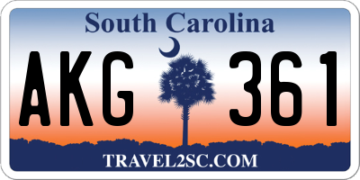 SC license plate AKG361