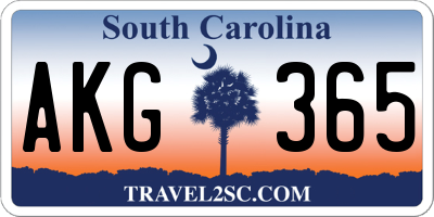 SC license plate AKG365