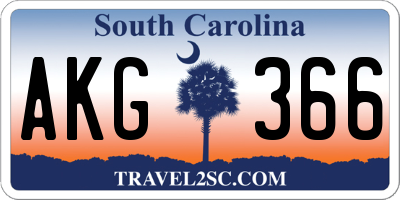 SC license plate AKG366