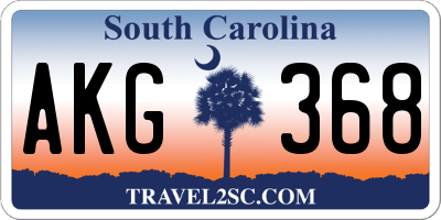 SC license plate AKG368