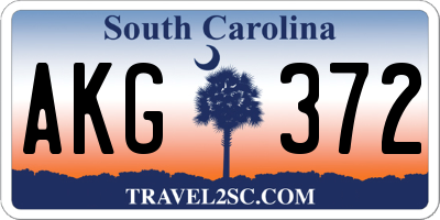 SC license plate AKG372
