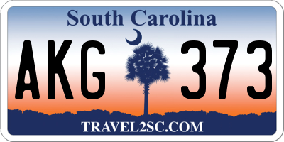 SC license plate AKG373