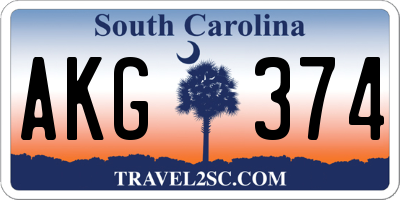 SC license plate AKG374