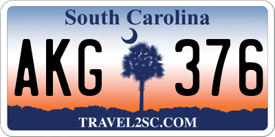 SC license plate AKG376