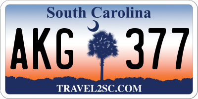 SC license plate AKG377