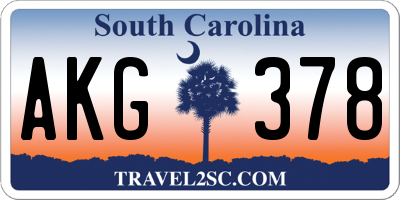 SC license plate AKG378