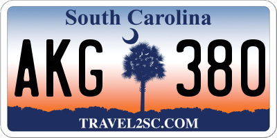 SC license plate AKG380