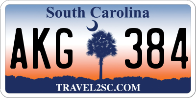 SC license plate AKG384