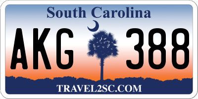 SC license plate AKG388