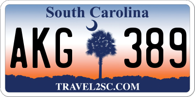 SC license plate AKG389
