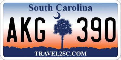 SC license plate AKG390