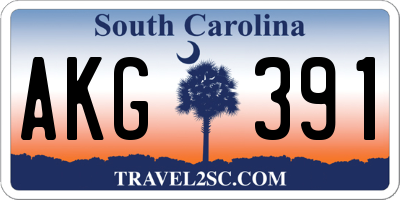 SC license plate AKG391