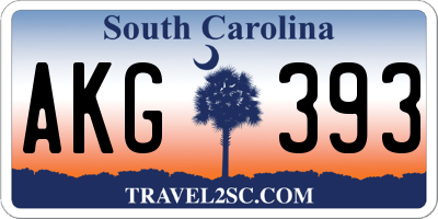 SC license plate AKG393