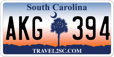 SC license plate AKG394