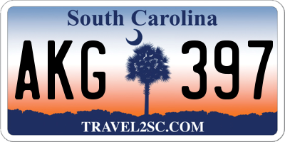SC license plate AKG397
