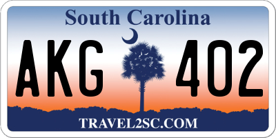 SC license plate AKG402