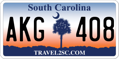 SC license plate AKG408