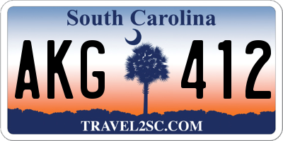 SC license plate AKG412