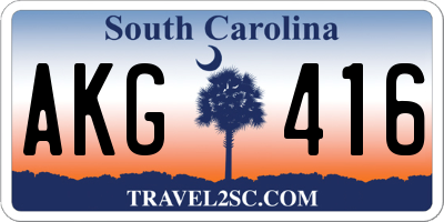 SC license plate AKG416