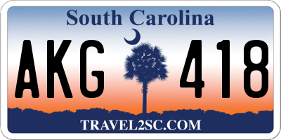 SC license plate AKG418