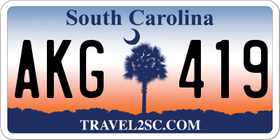 SC license plate AKG419