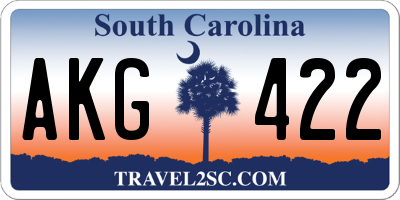 SC license plate AKG422