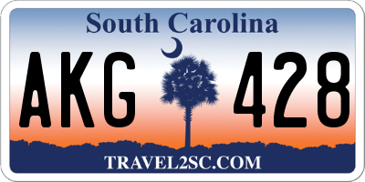 SC license plate AKG428