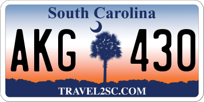 SC license plate AKG430