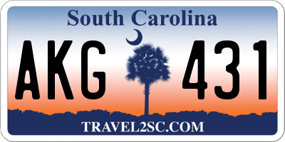 SC license plate AKG431