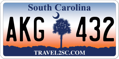 SC license plate AKG432