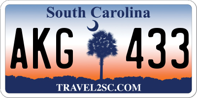 SC license plate AKG433