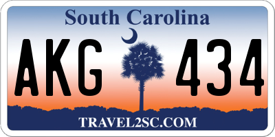 SC license plate AKG434