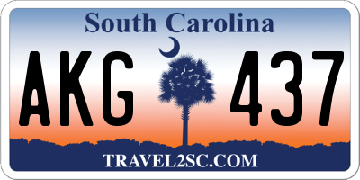 SC license plate AKG437