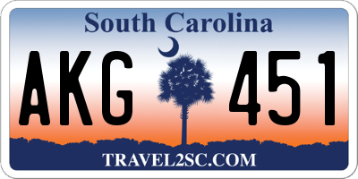 SC license plate AKG451
