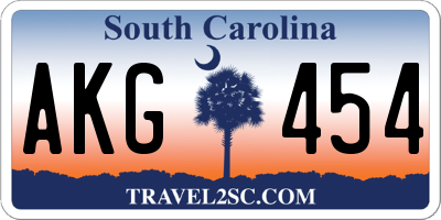 SC license plate AKG454