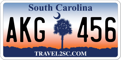 SC license plate AKG456